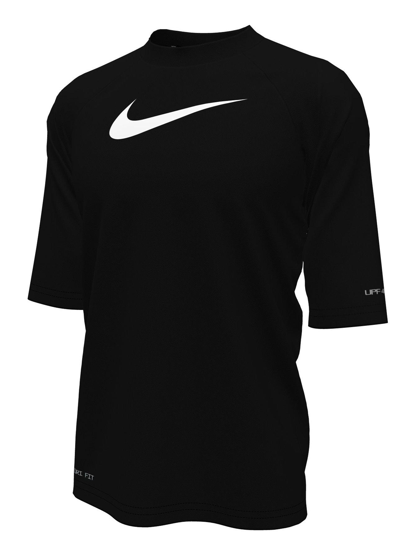 Nike Solid Boy's Hydro Short Sleeve Hydroguard - Black
