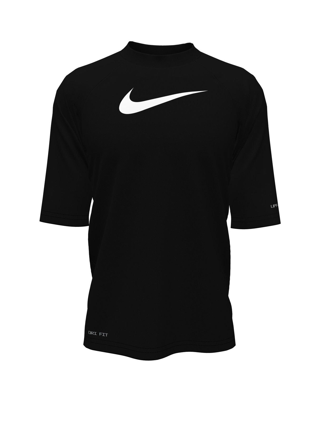 Image 3 of 3 of Nike Solid Boy's Hydro Short Sleeve Hydroguard - Black