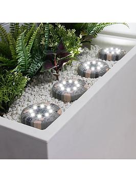 Product photograph of Streetwize Solar Stone Effect Deck Light Pack Of 4 from very.co.uk