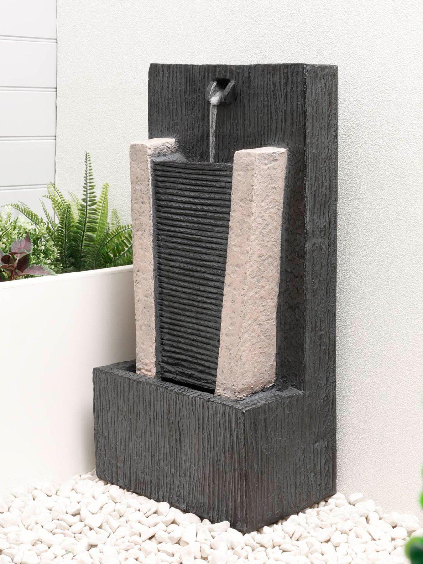 undefined Solar Stone Column Fountain
