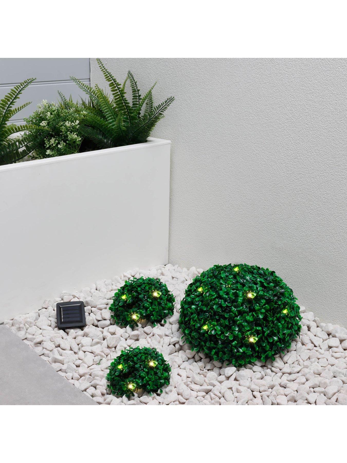Product photograph of Streetwize Set Of 3 Solar Half Topiary Ball Light from very.co.uk