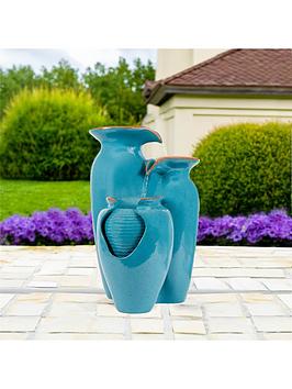 Product photograph of Streetwize Solar Water Feature - Azure Grecian Pots from very.co.uk