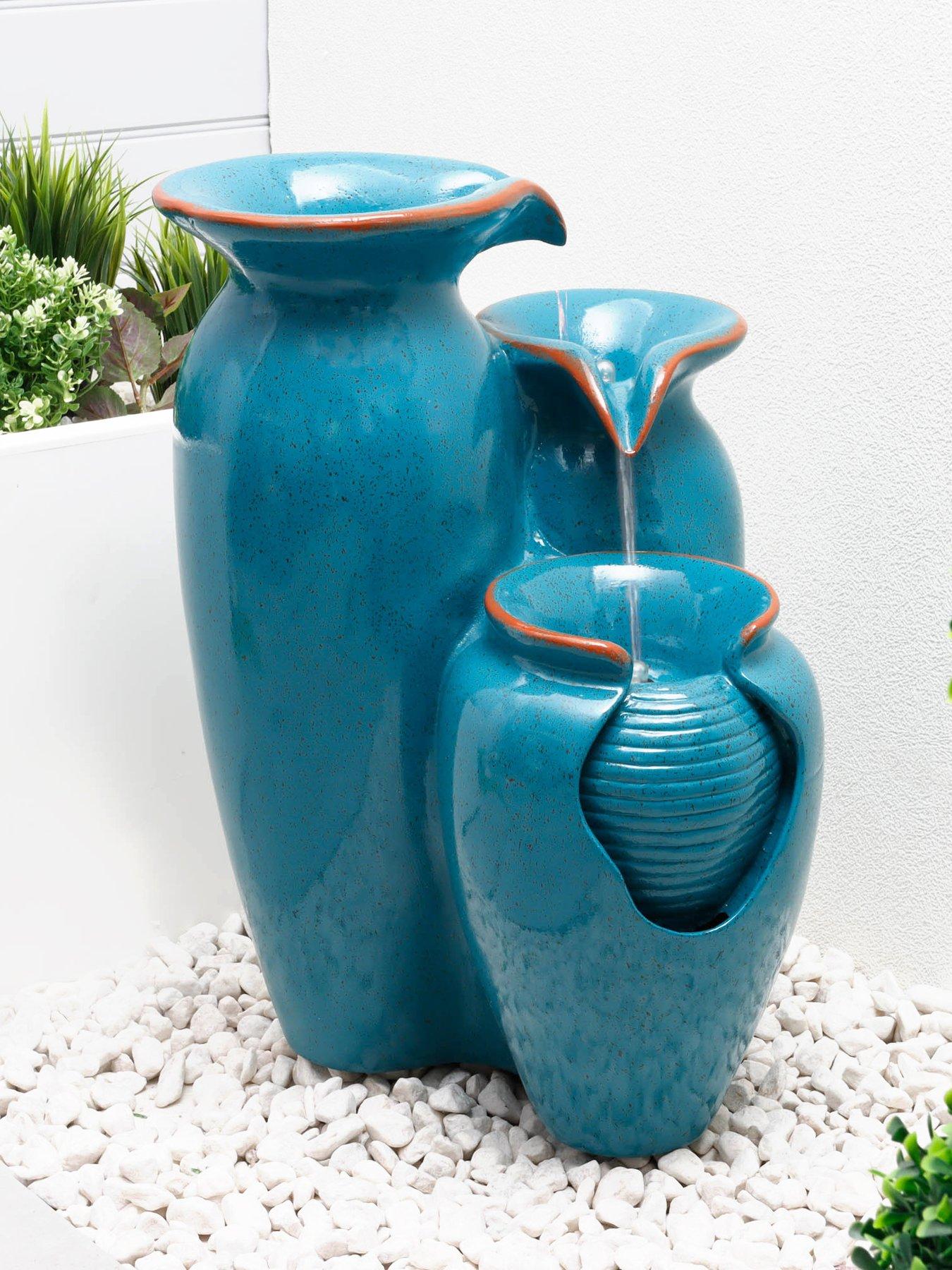 Image 1 of 4 of Streetwize Solar Water Feature - Azure Grecian Pots