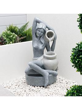 Product photograph of Streetwize Solar Water Feature - Bathing Lady from very.co.uk