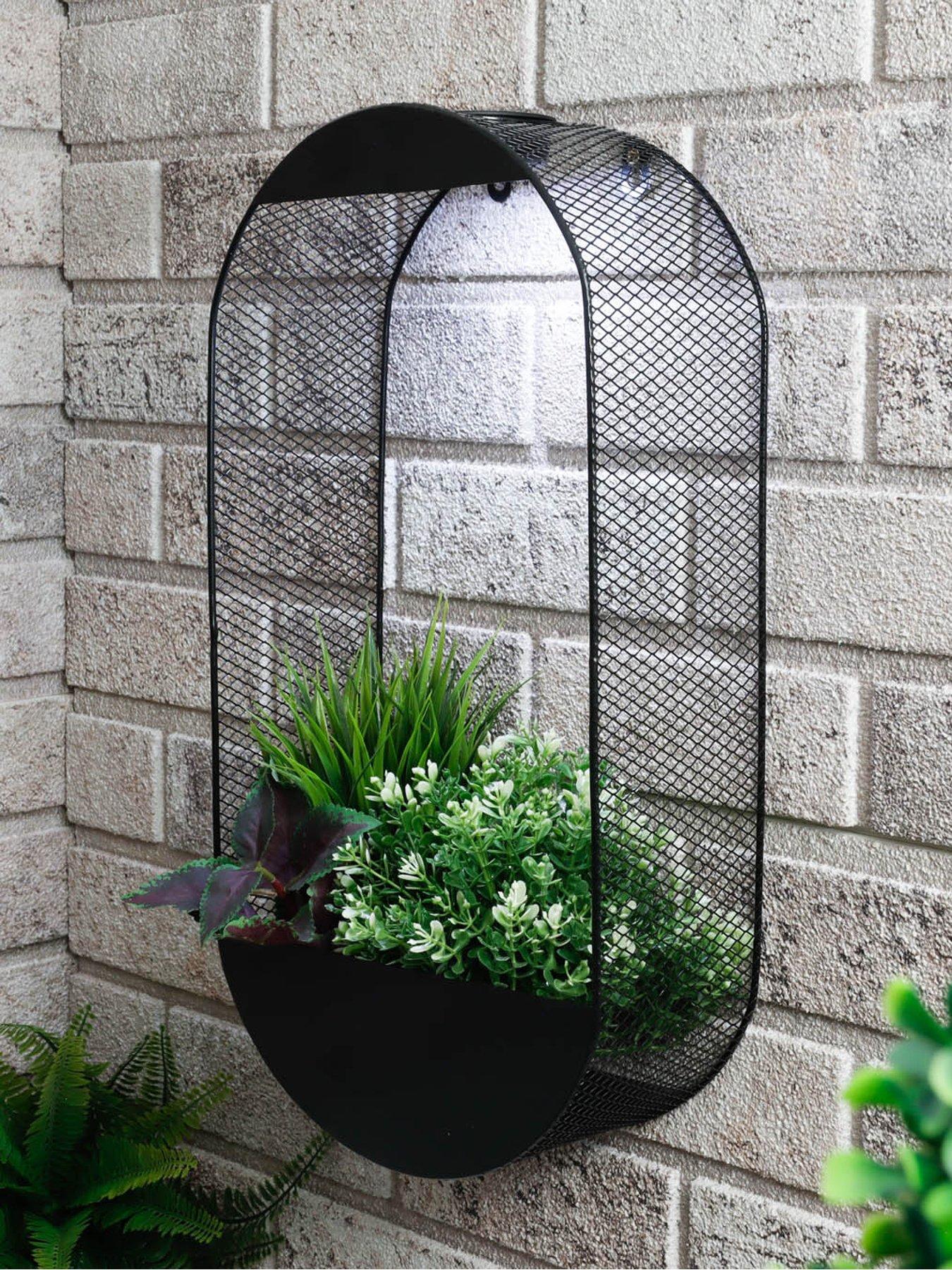 Product photograph of Streetwize Oval Solar Wall Planter from very.co.uk