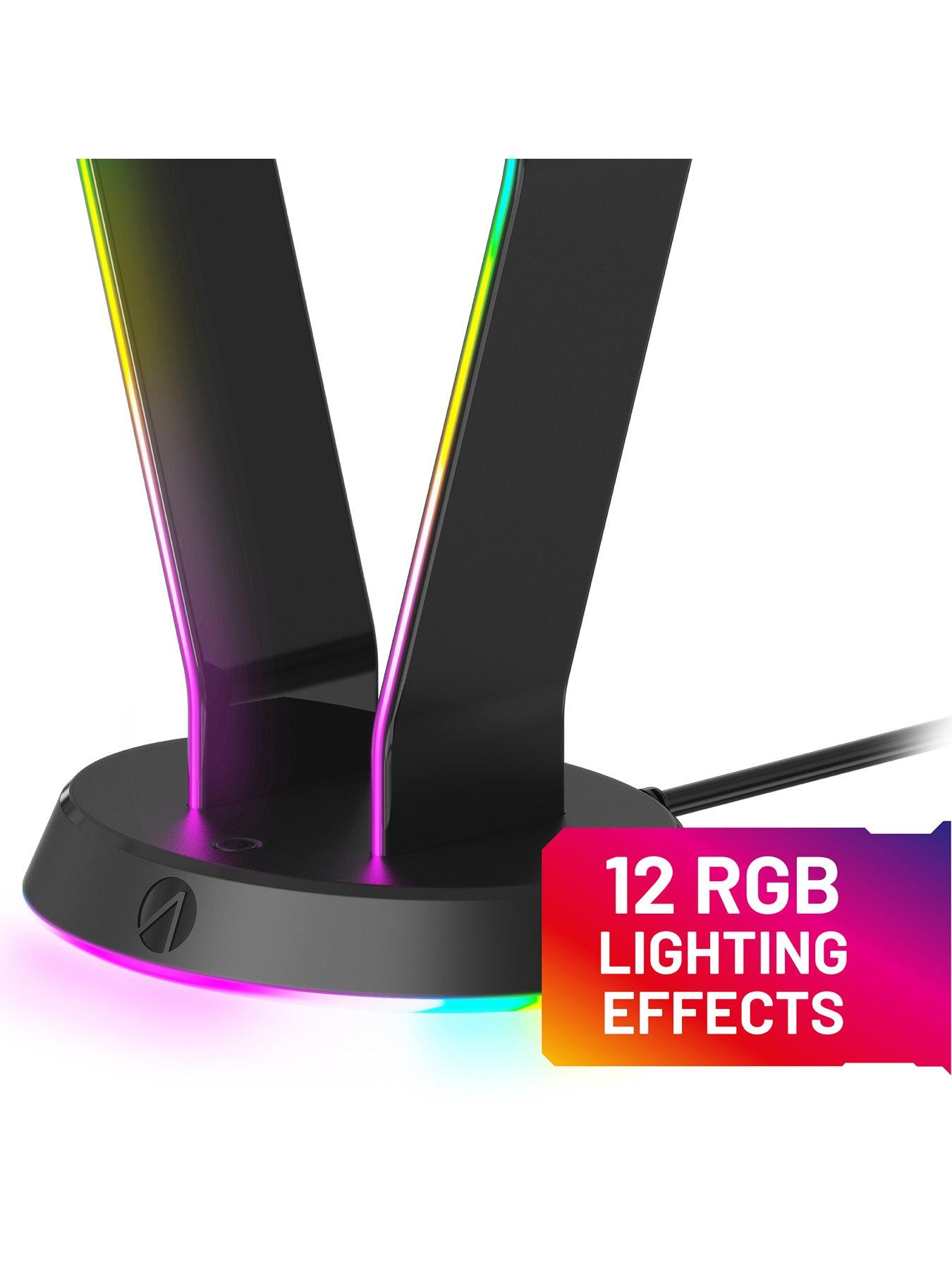 Image 5 of 7 of Stealth LED Light Up Gaming Headset Stand with 2x USB ports