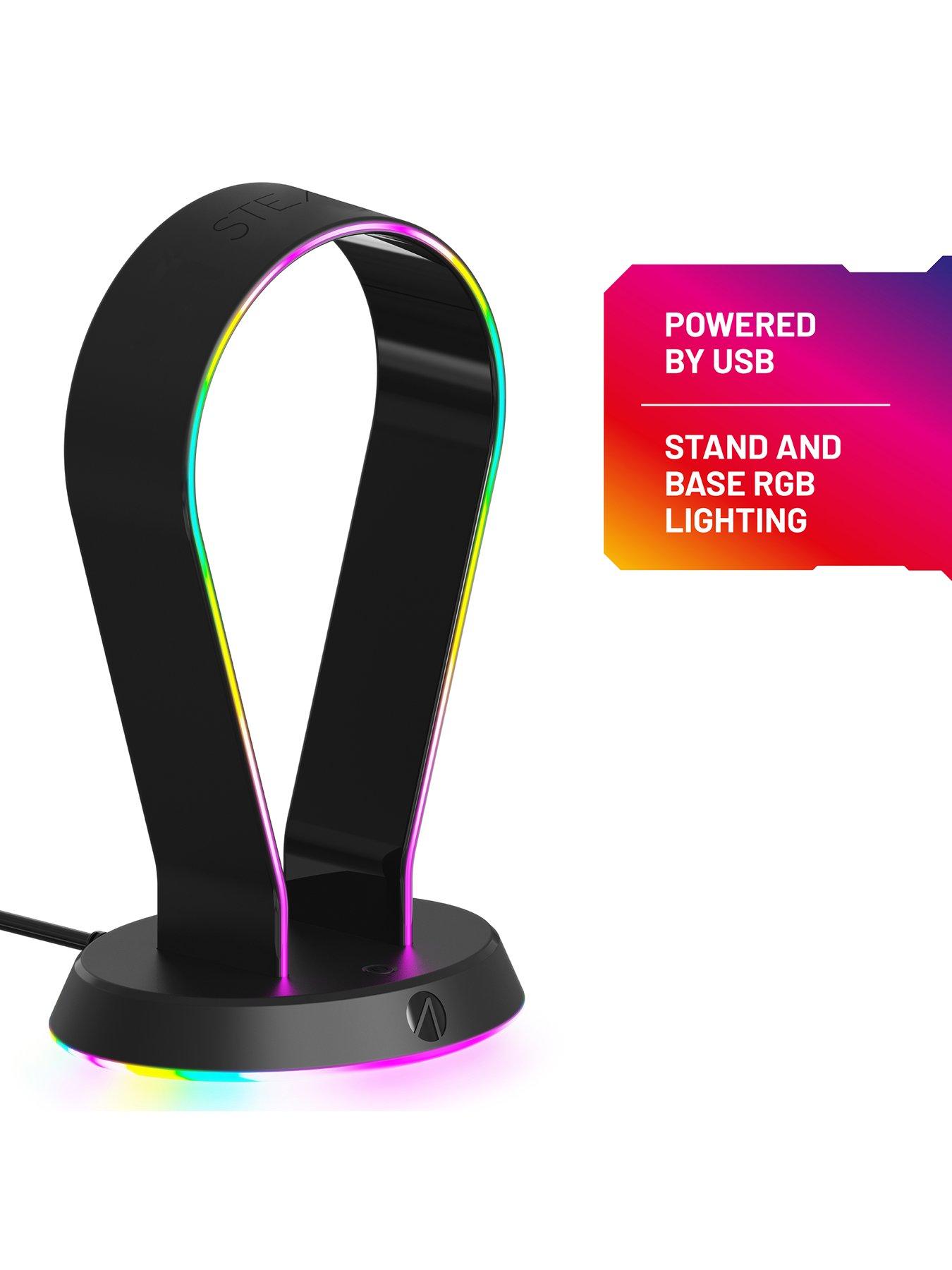 Image 7 of 7 of Stealth LED Light Up Gaming Headset Stand with 2x USB ports