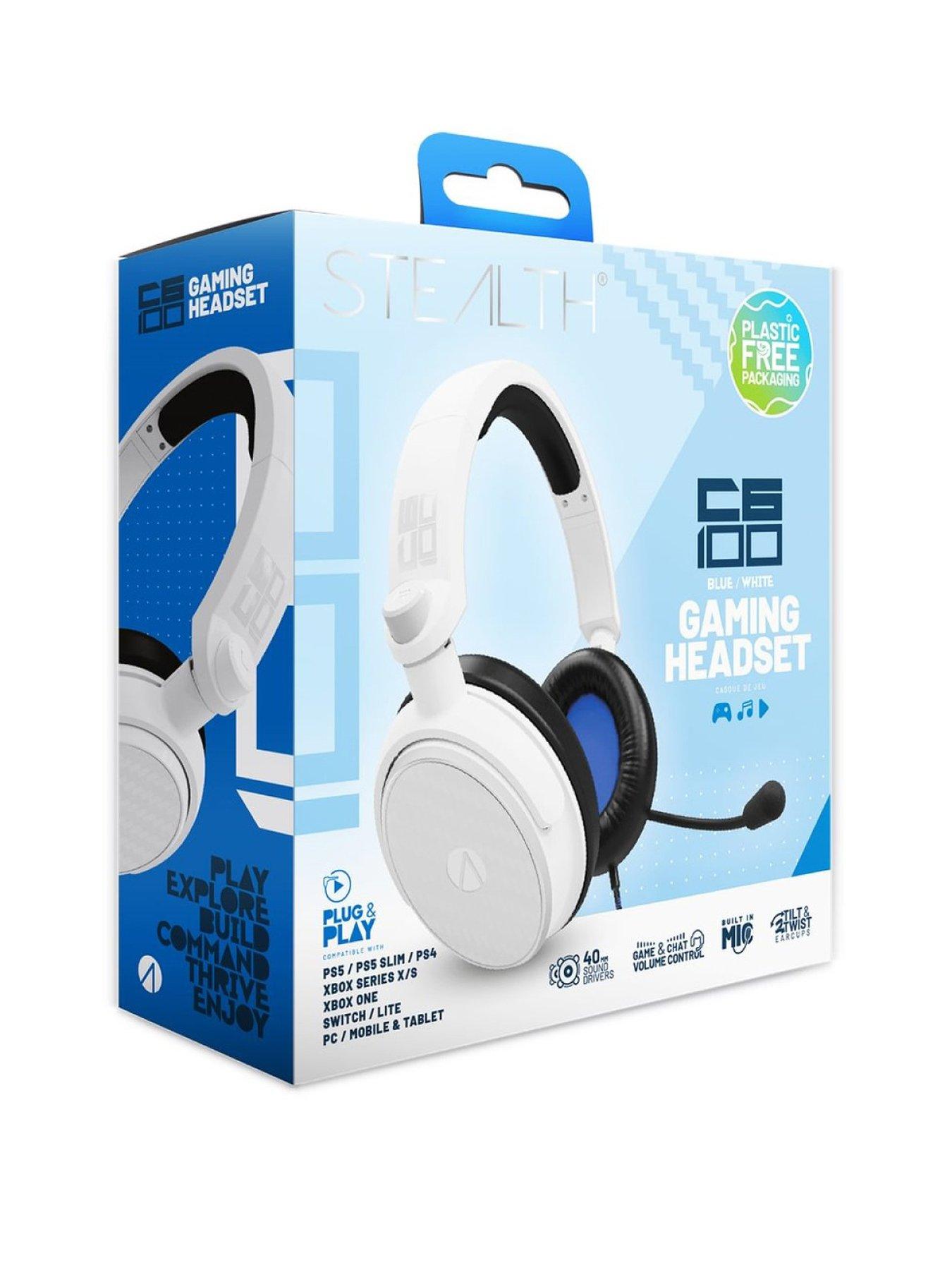 Image 2 of 7 of Stealth Gaming Headset for XBOX, PS4/PS5, Switch, PC - White &amp; Blue