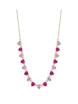 lipsy rose gold and fuchsia pink heart toggle necklace