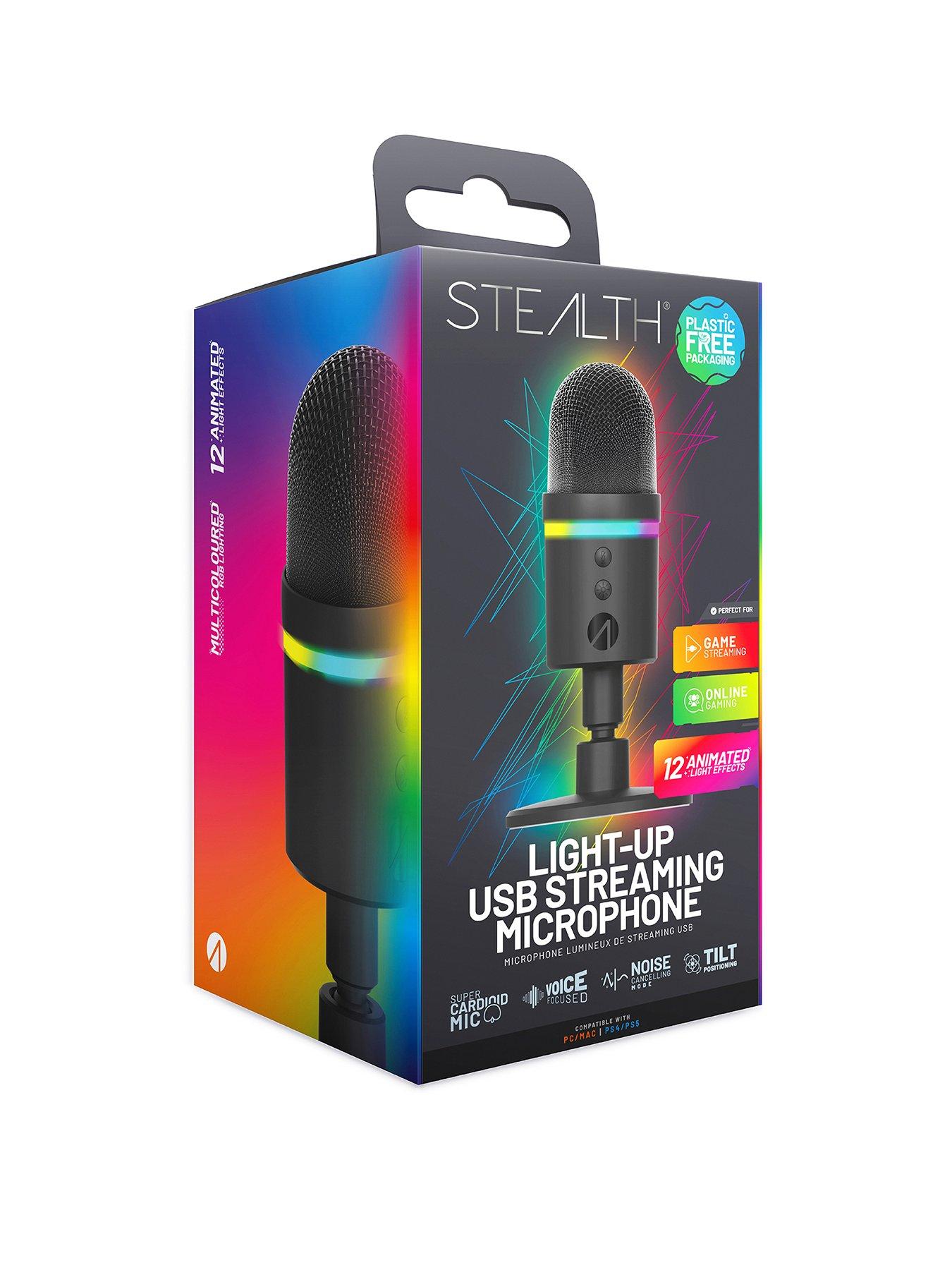 Light Up LED USB Streaming Mic Black