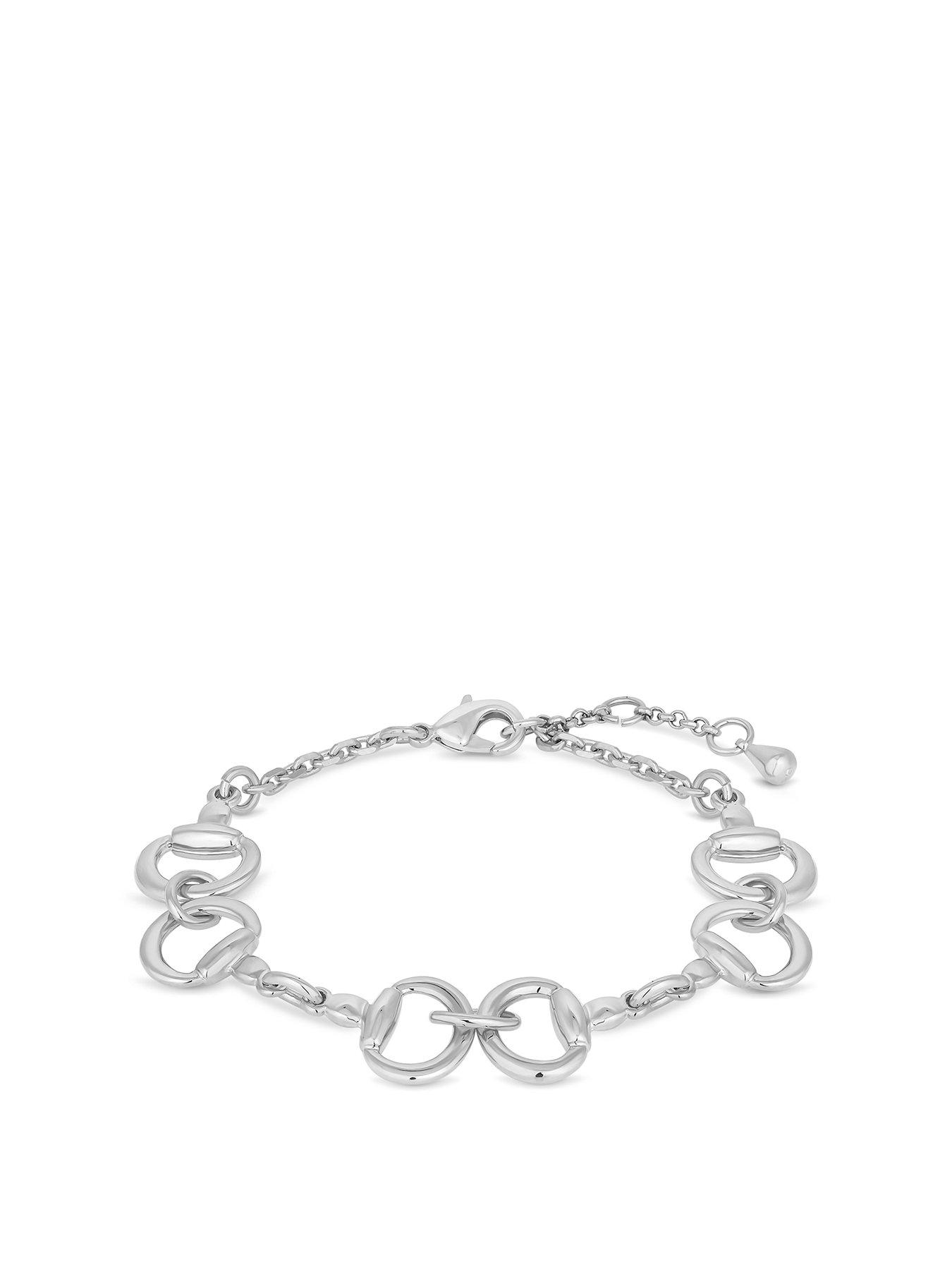 Product photograph of Jon Richard Silver Plated Snaffle Bracelet from very.co.uk