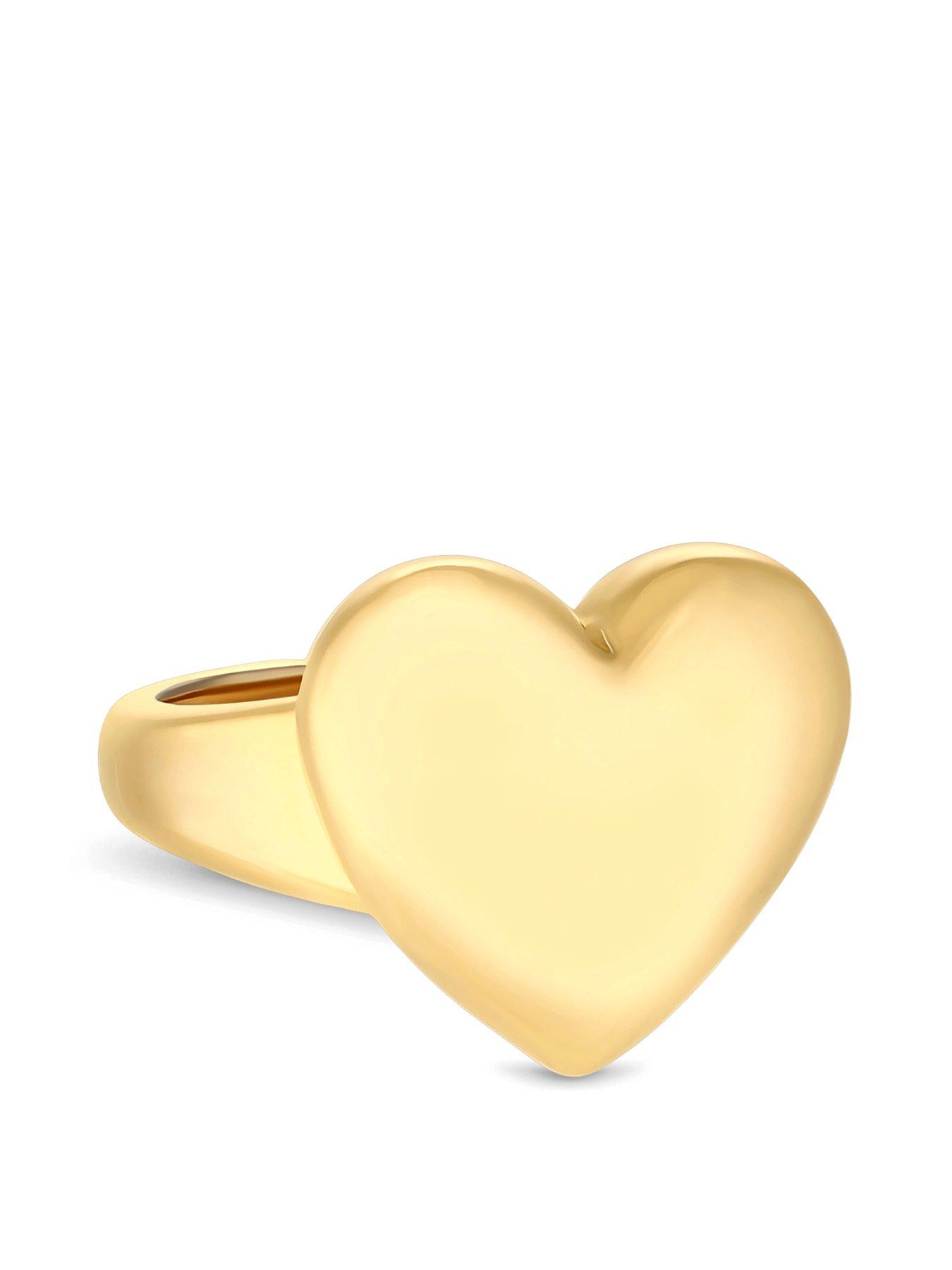 Product photograph of Jon Richard Gold Plated Adjustable Polished Heart Ring from very.co.uk