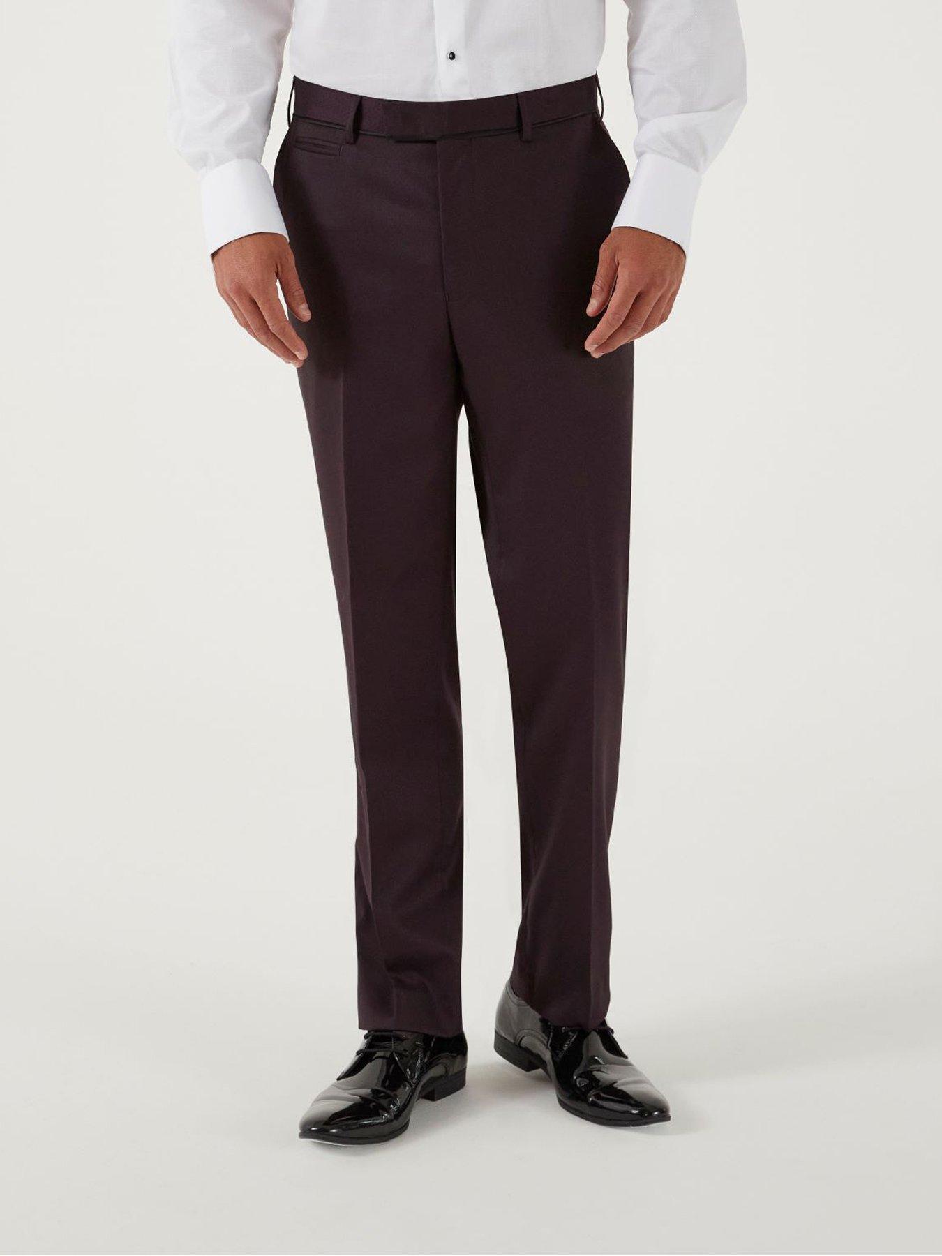 Tailored Regular Straight Leg Suit Pants Brown