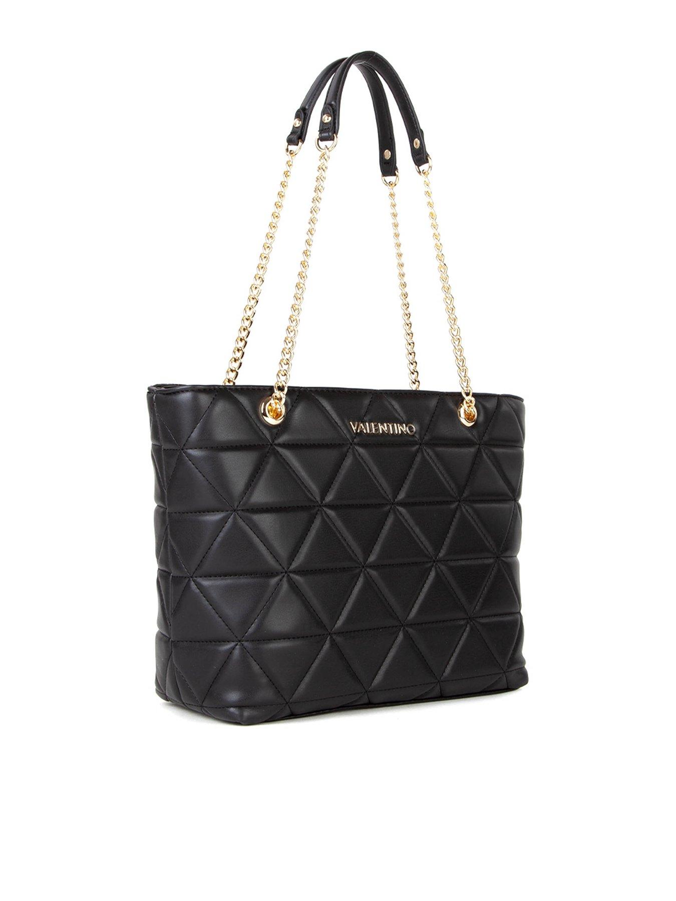 valentino black quilted tote bag