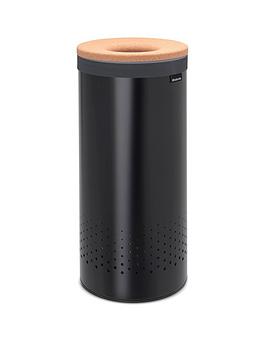 Product photograph of Brabantia 35-litre Laundry Bin With Removable Laundry Bag Ndash Black from very.co.uk