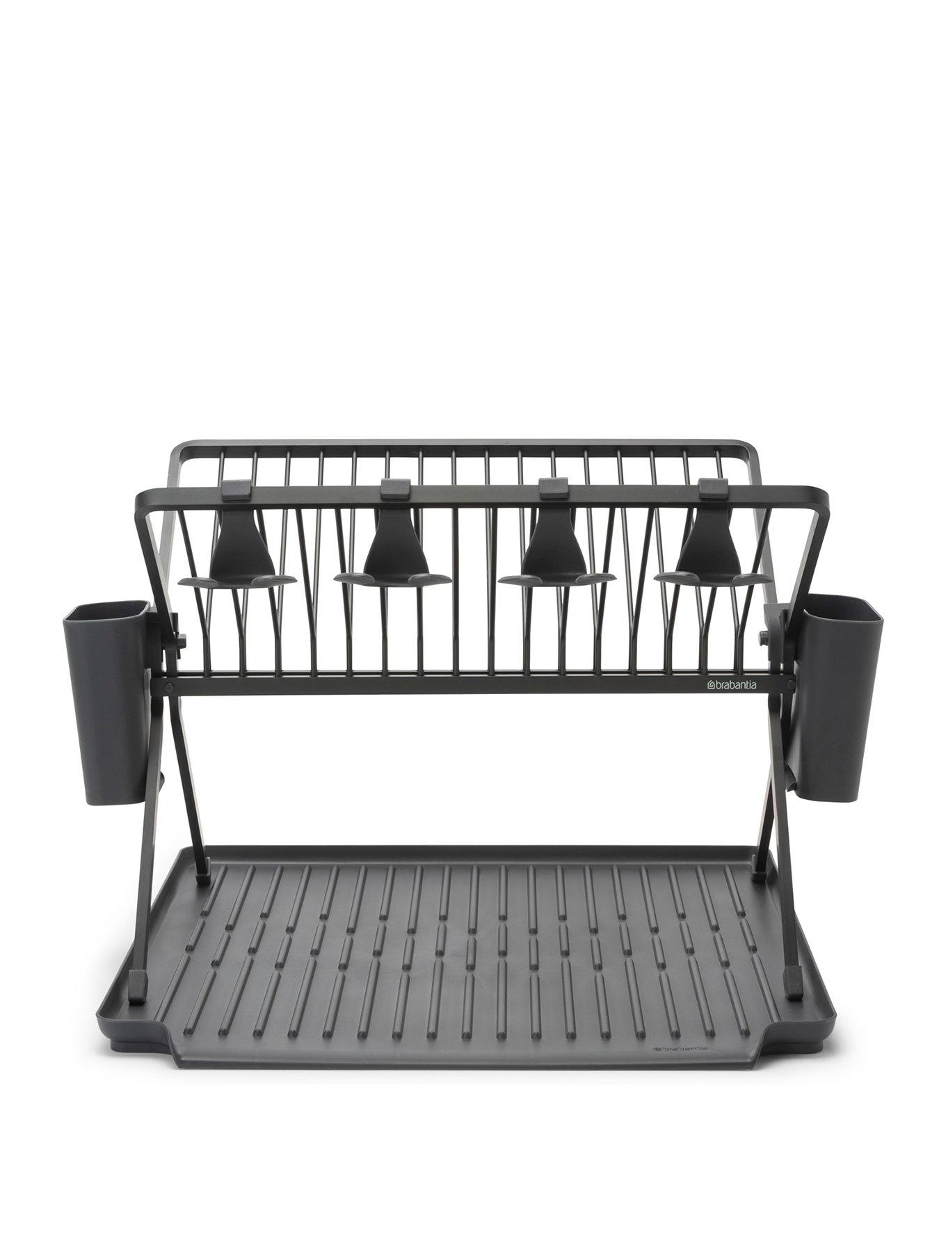 Product photograph of Brabantia Sinkside Foldable Dish Rack - Dark Grey from very.co.uk