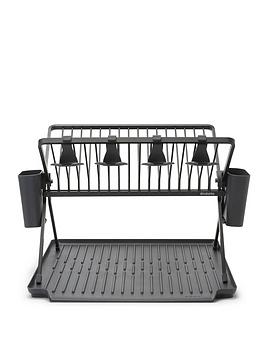 Product photograph of Brabantia Sinkside Foldable Dish Rack - Dark Grey from very.co.uk