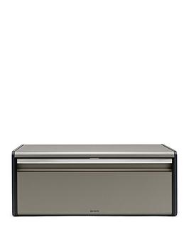 Product photograph of Brabantia Fall Front Bread Bin In Platinum from very.co.uk