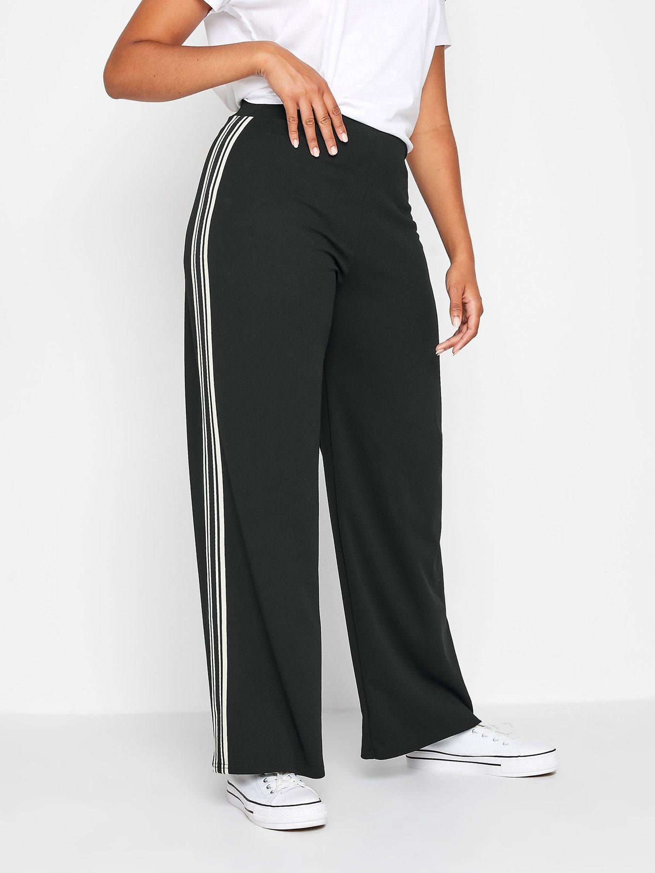 M&Co Scuba Crepe Side Stripe Wide Leg Trouser