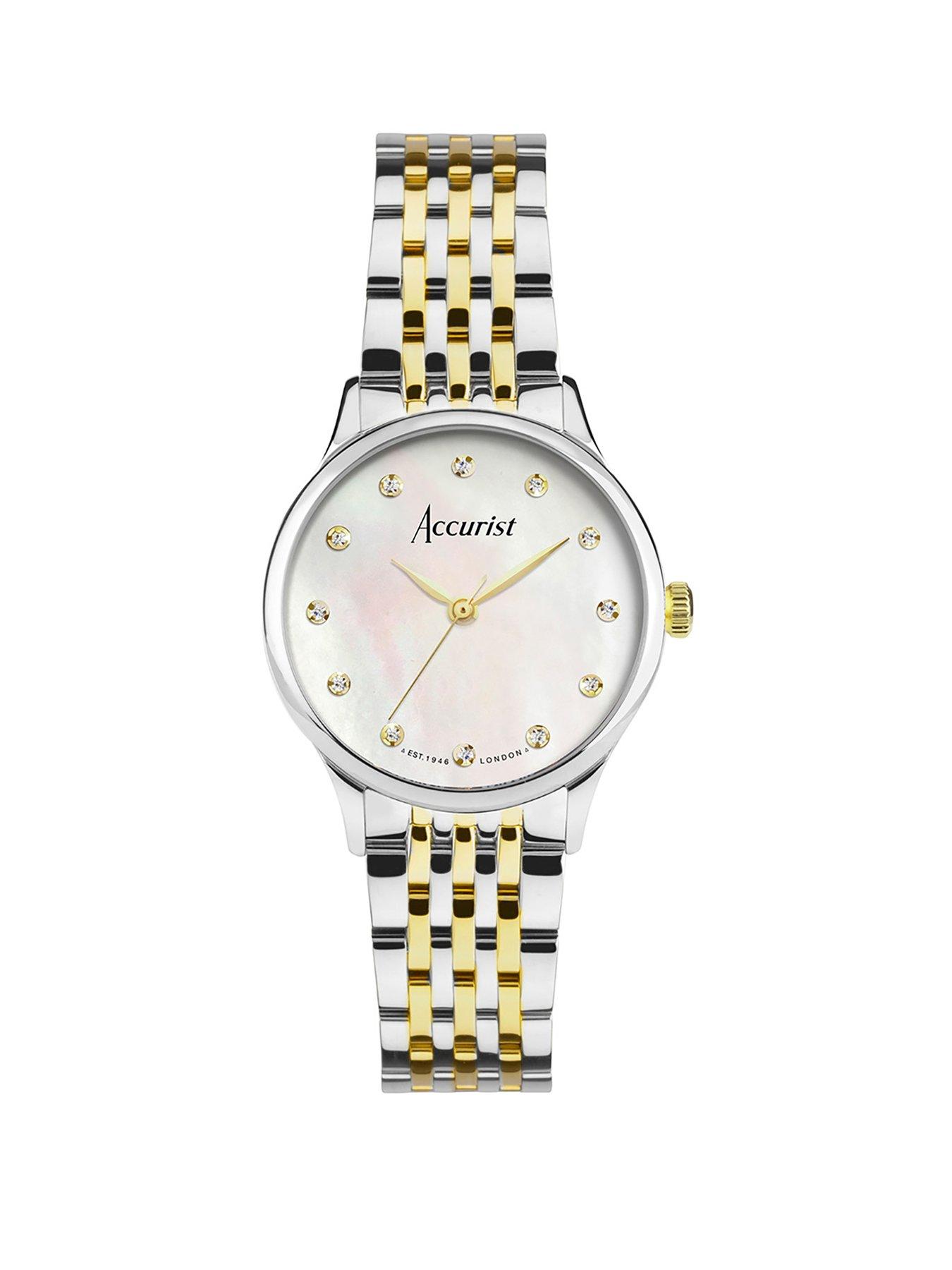 Product photograph of Accurist Women S Dress Two-tone Stainless Steel Bracelet 28mm Analogue Watch from very.co.uk