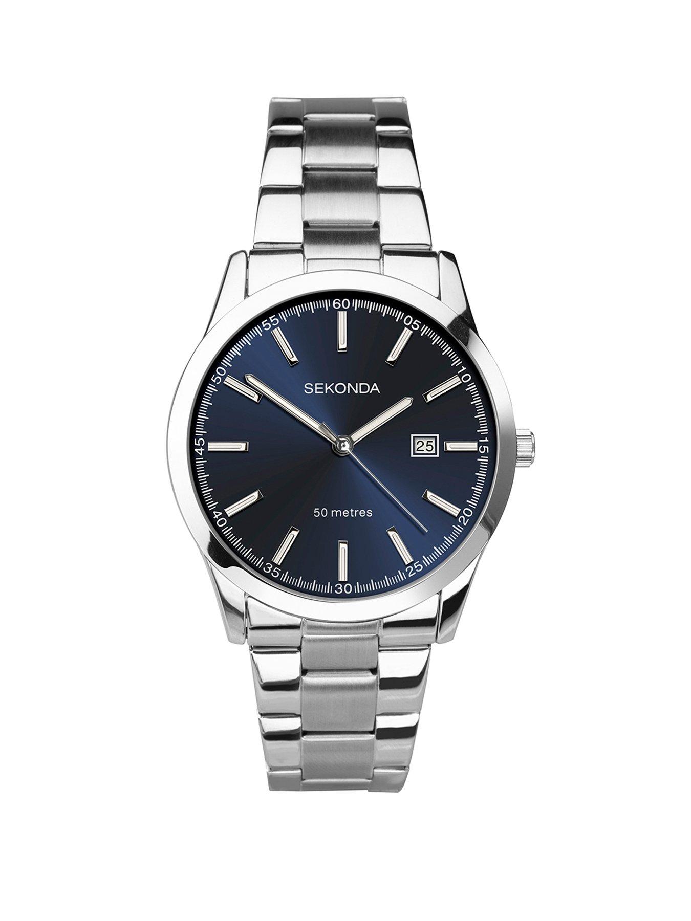 Sekonda Mens Taylor Silver Stainless Steel Bracelet 41mm Analogue Watch