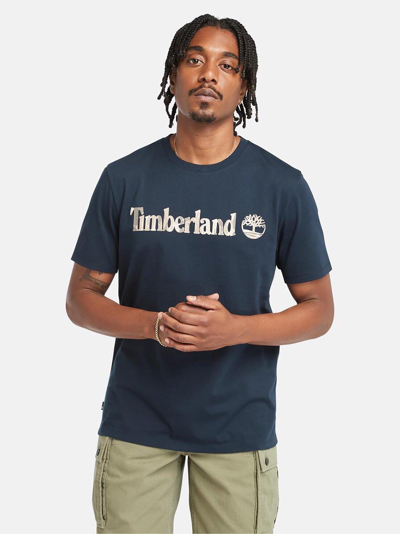 Timberland Camo Kennebec Linear Logo Short Sleeve T-Shirt - navy 