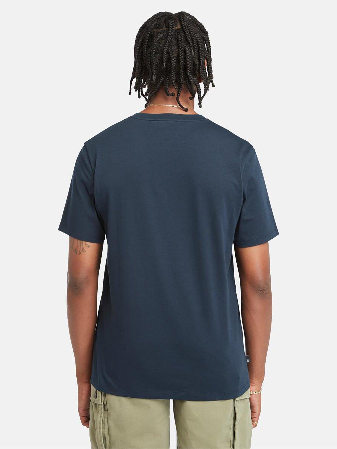Timberland Camo Kennebec Linear Logo Short Sleeve T-Shirt - navy 