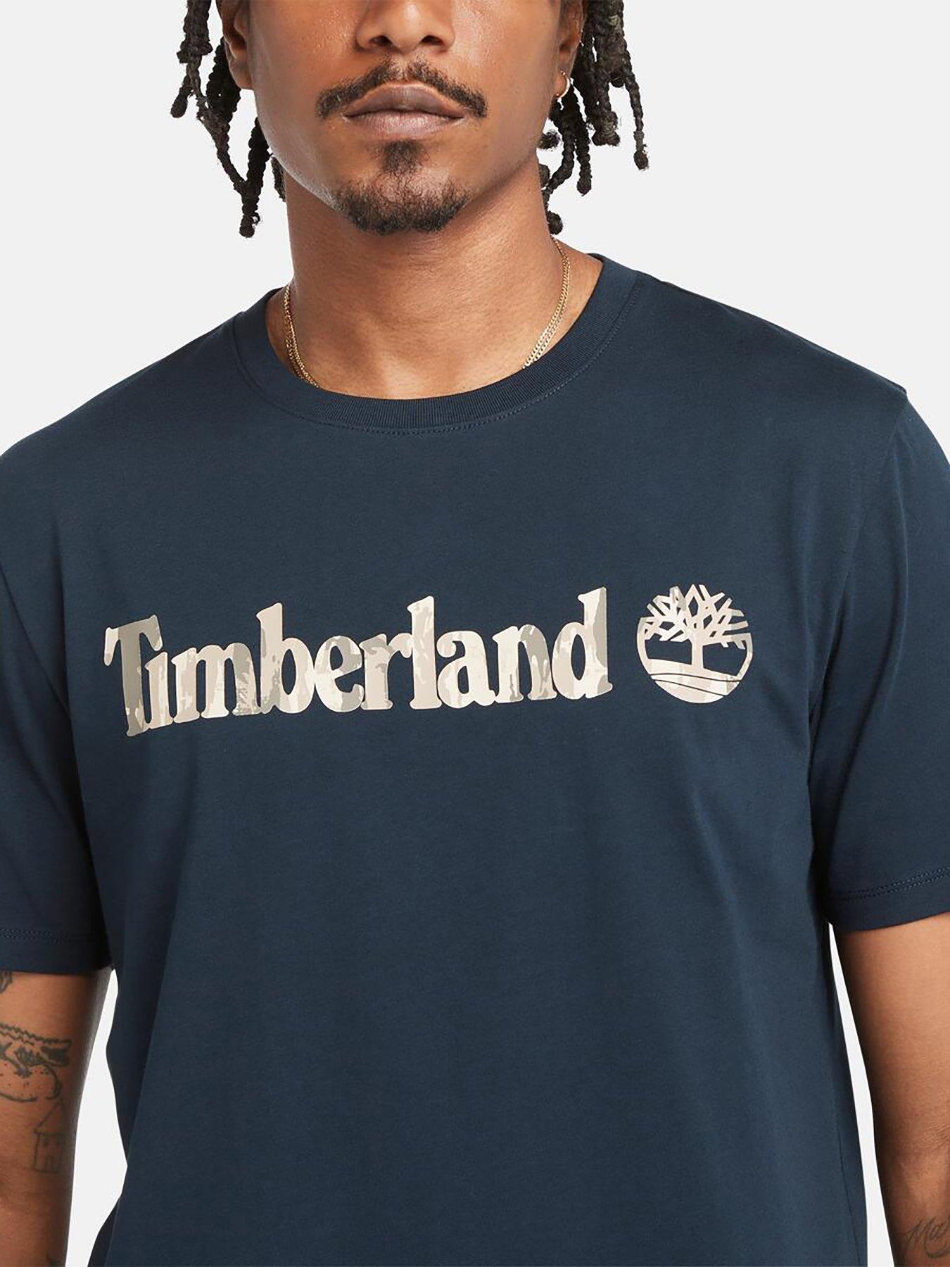 Timberland Camo Kennebec Linear Logo Short Sleeve T-Shirt - navy 