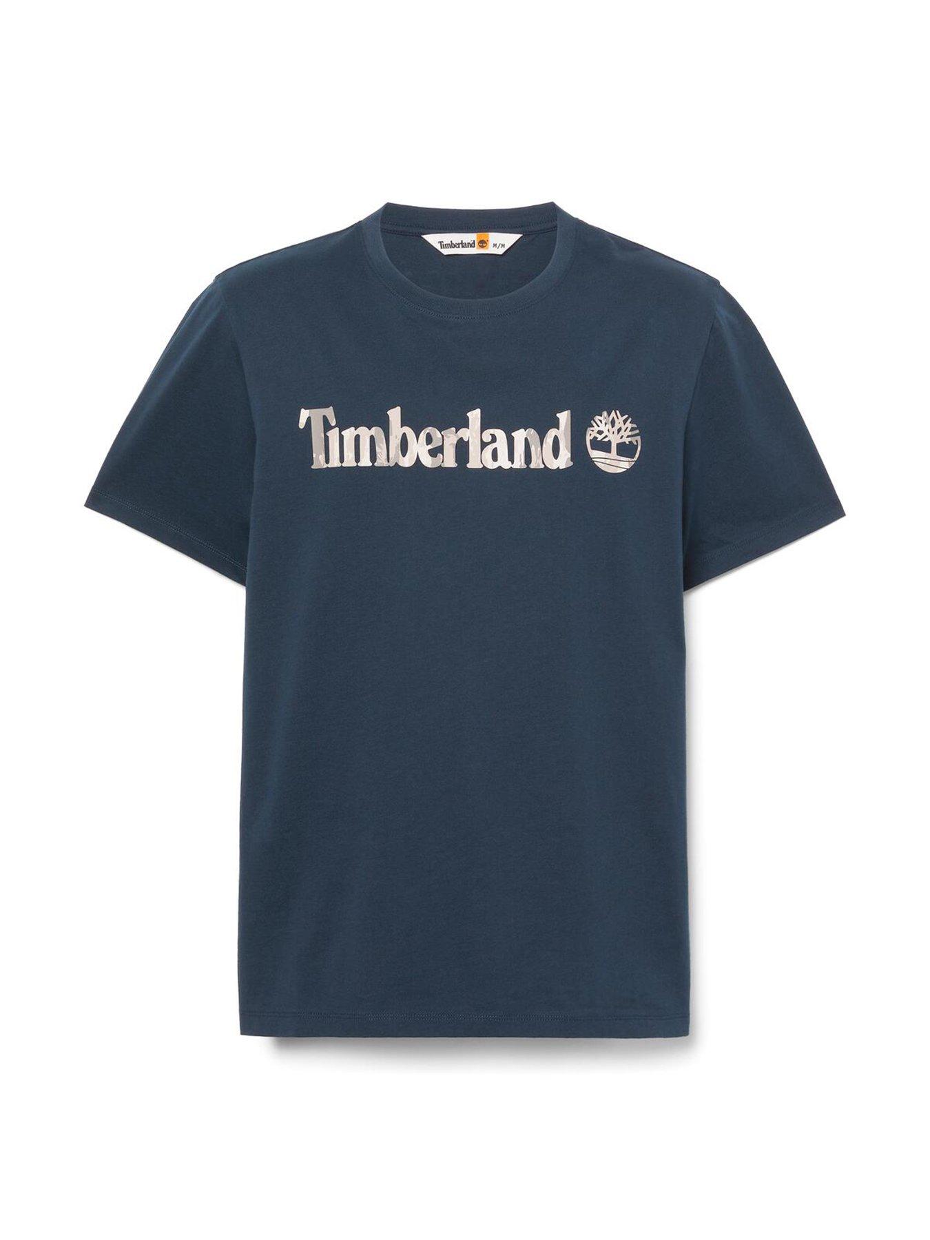 Timberland Camo Kennebec Linear Logo Short Sleeve T-Shirt - navy 