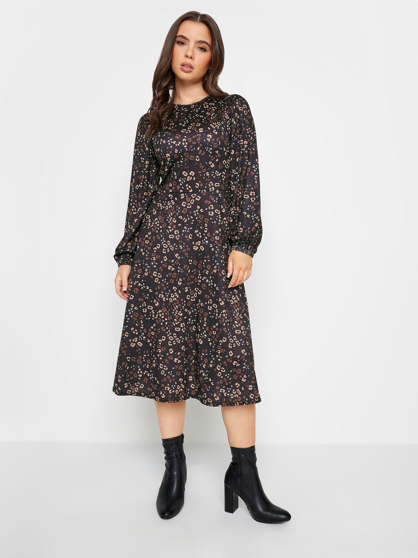 Long sleeve outlet midi dress petite