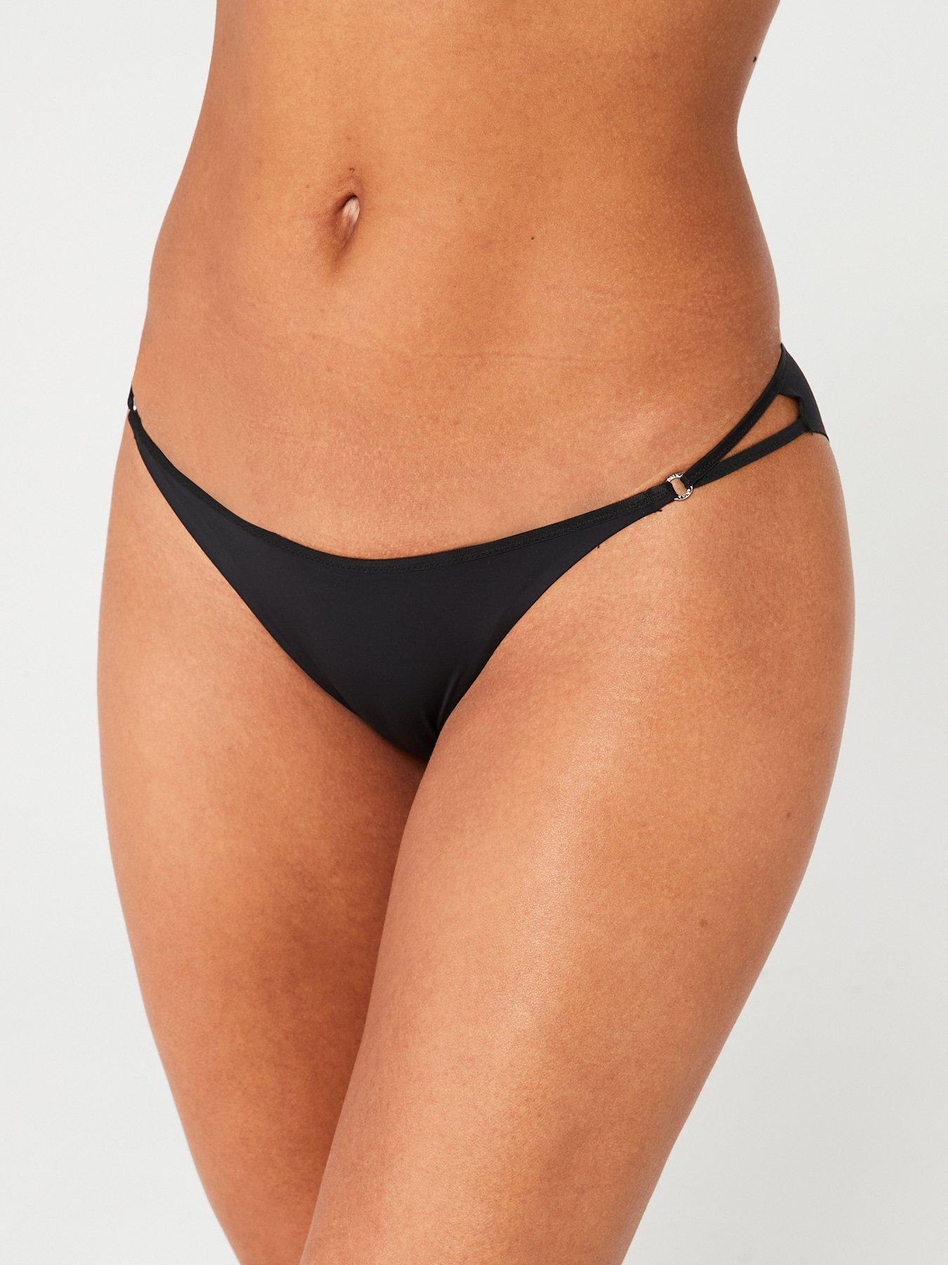 Sexy Black Strappy Plus Comfy High Waisted Size 8-18 Underwear Panties  Undies