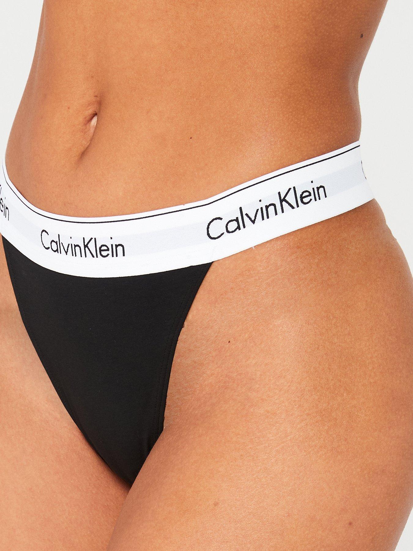 Calvin Klein Modern Cotton String Thong Black Very
