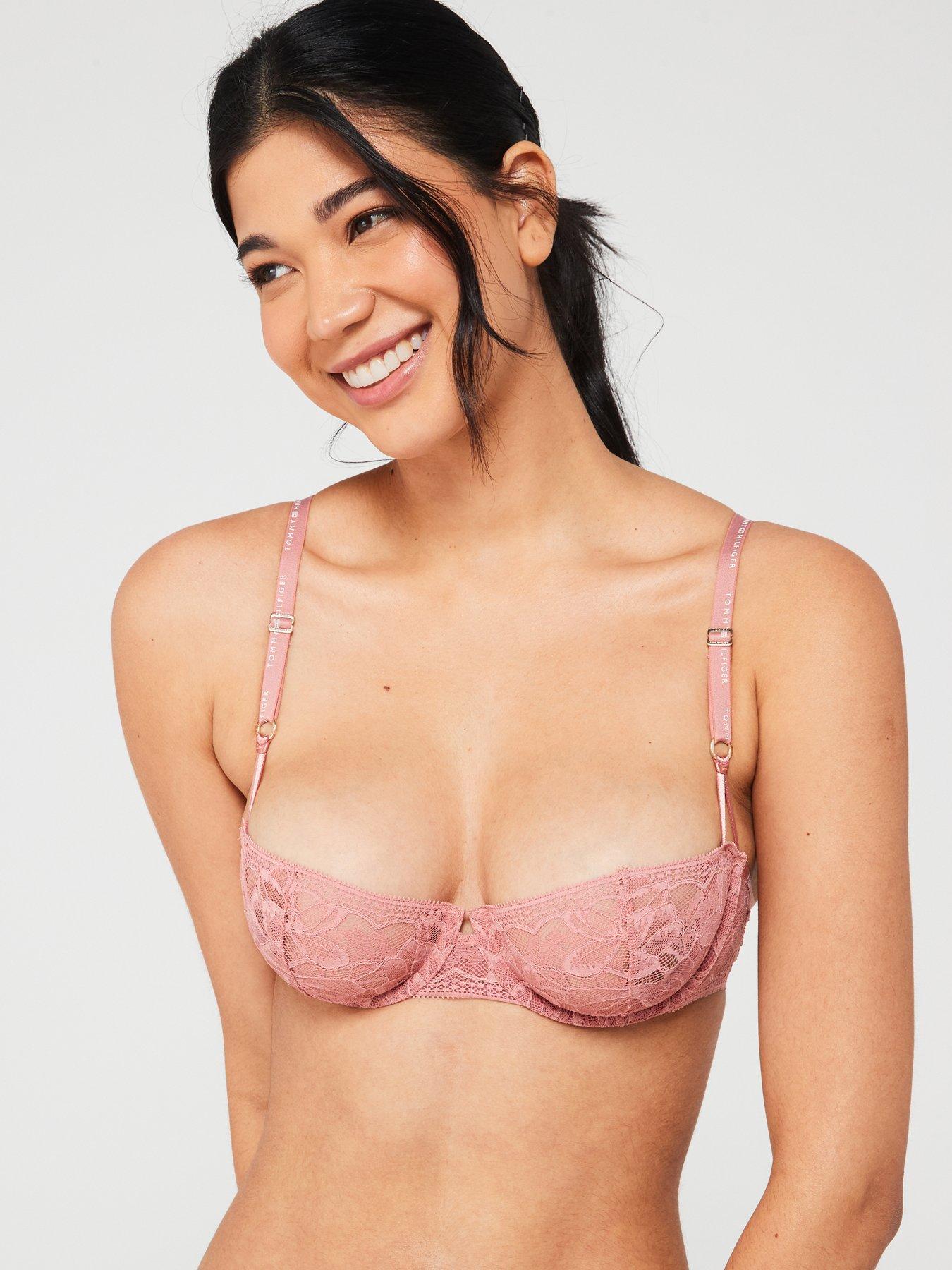 undefined Lace Balconette Bra - Pink