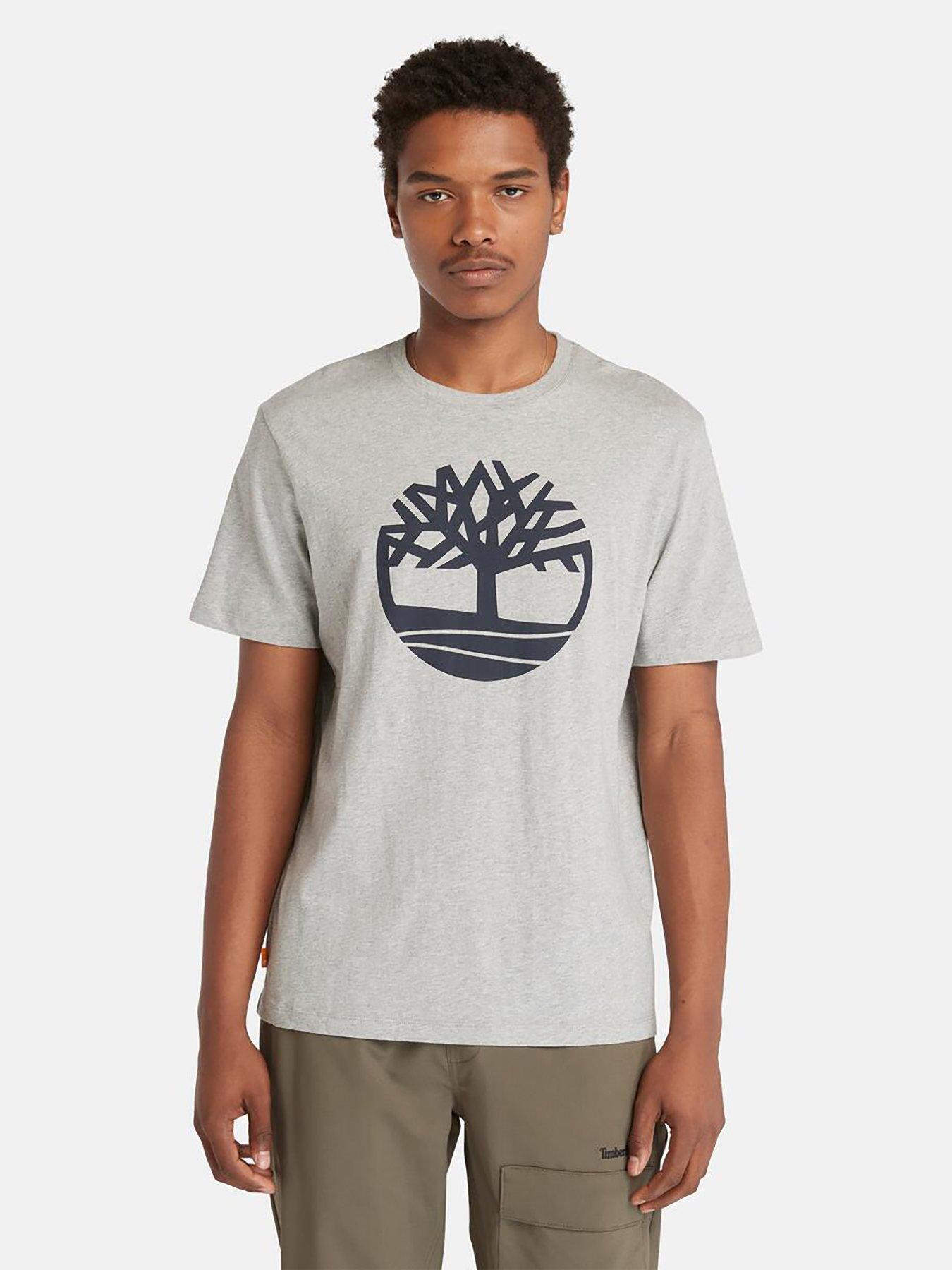 Timberland Kennebec River Short Sleeve Tree Logo T-Shirt - Grey | Very ...