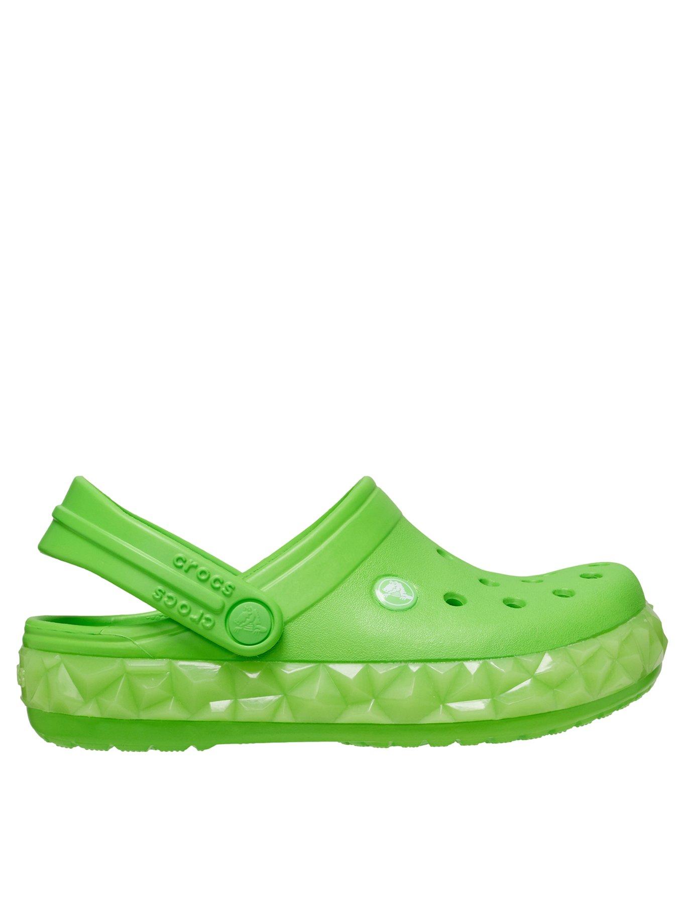 Crocs Crocband Geometric Glowband Clog K Sandal, Green, Size 12 Younger