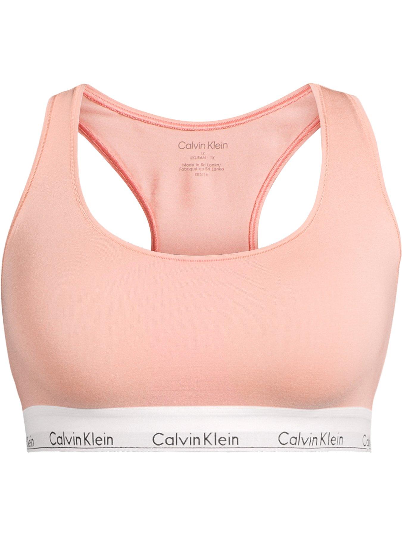 Calvin Klein Plus Modern Cotton Bralette - Pink | Very.co.uk