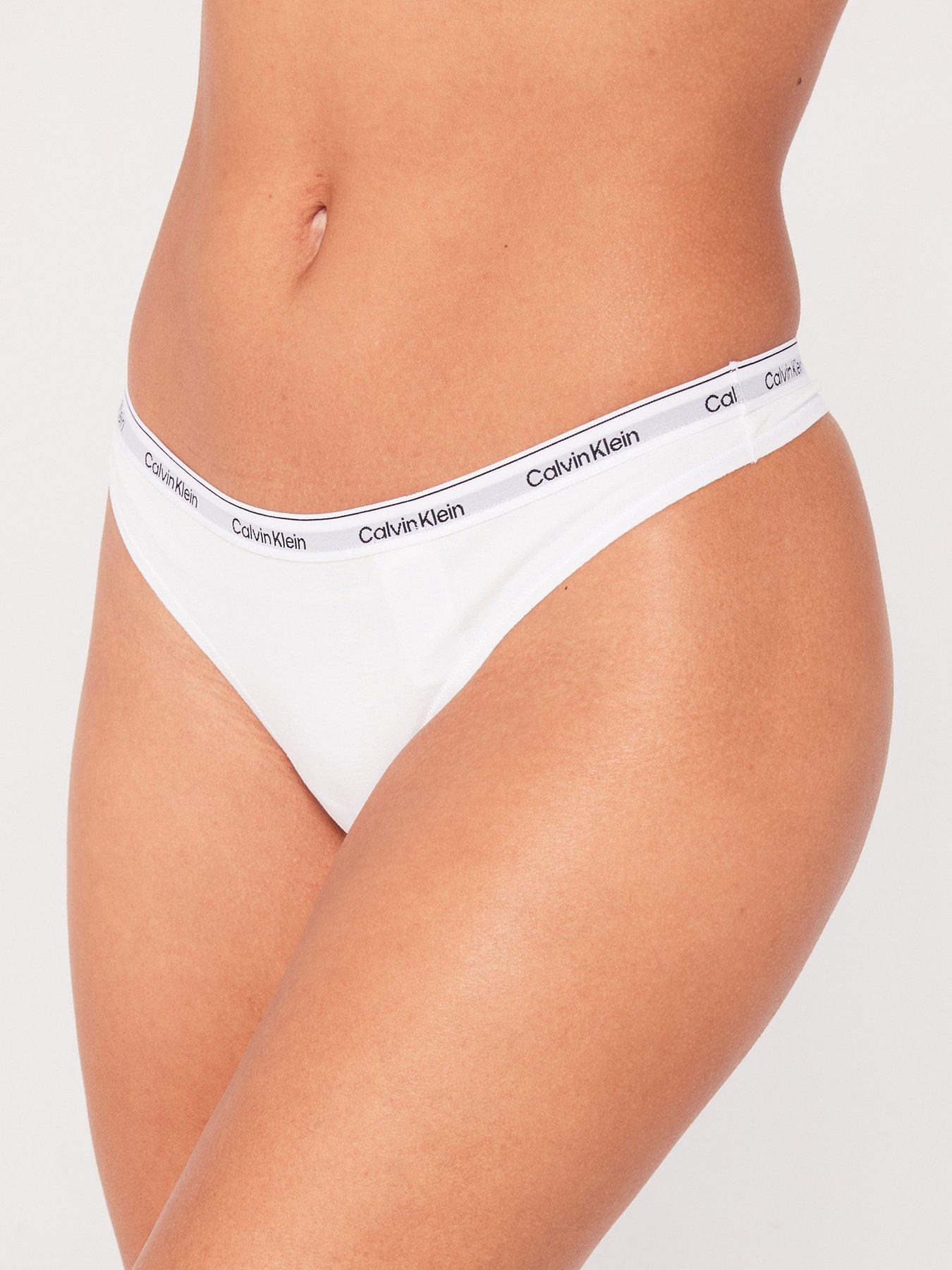 Image 2 of 5 of Calvin Klein Icon Logo 3 Pack Thongs - White