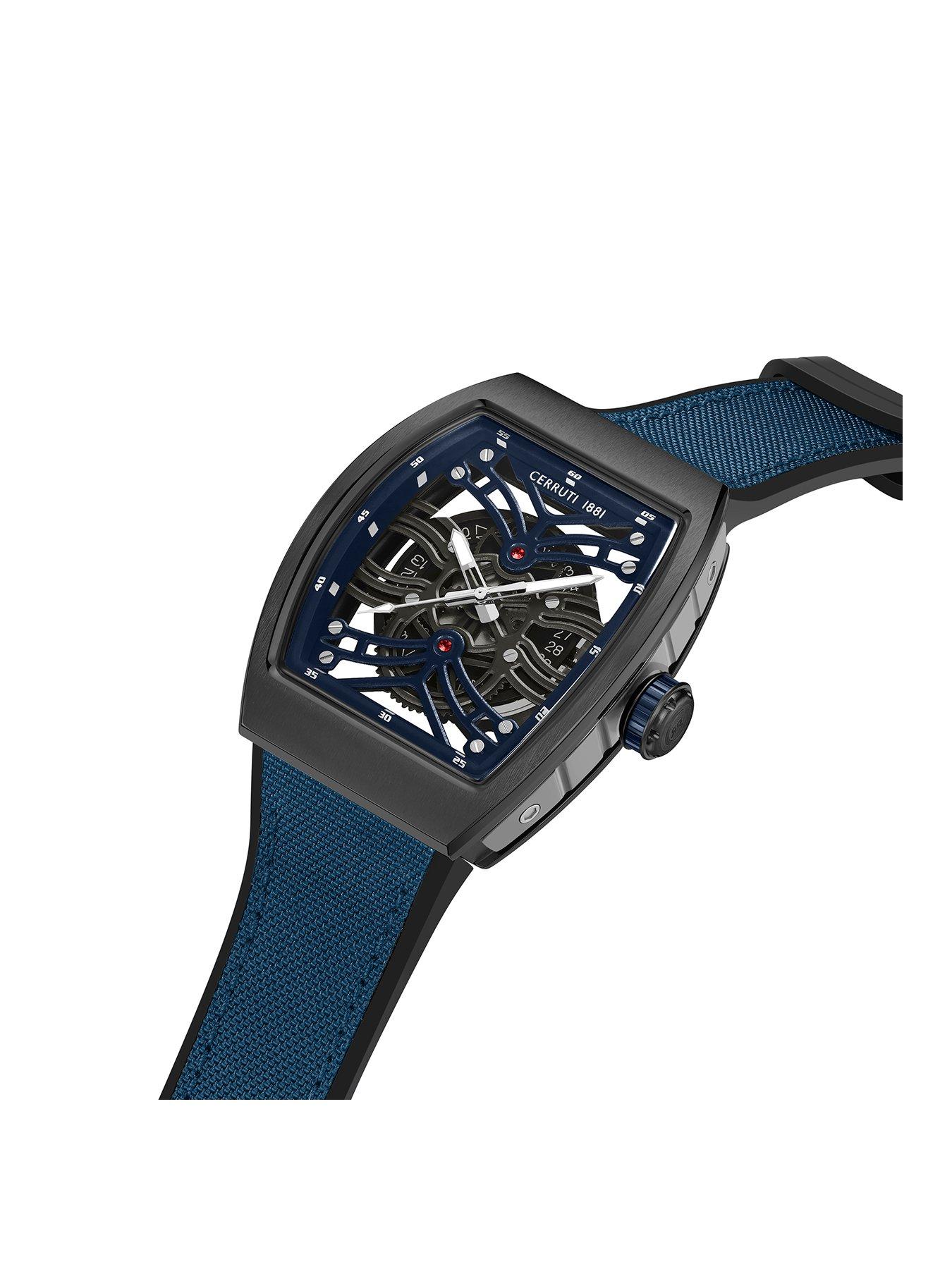 Cerruti CALLIANO watch with Blue dial and Black and Navy Rubber