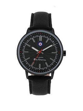 ben sherman black pu strap watch with black dial