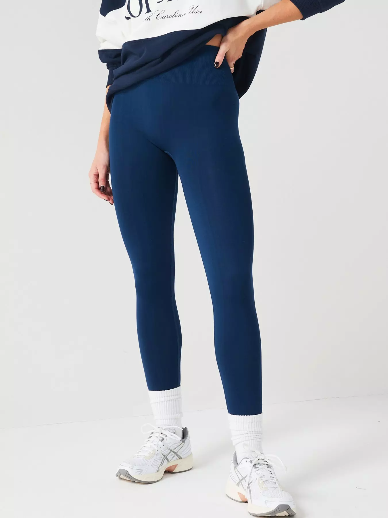 Skechers, Pants & Jumpsuits, Skechers Go Walk Womens Size Xl Midcalf  Capri Legging Navy Blue
