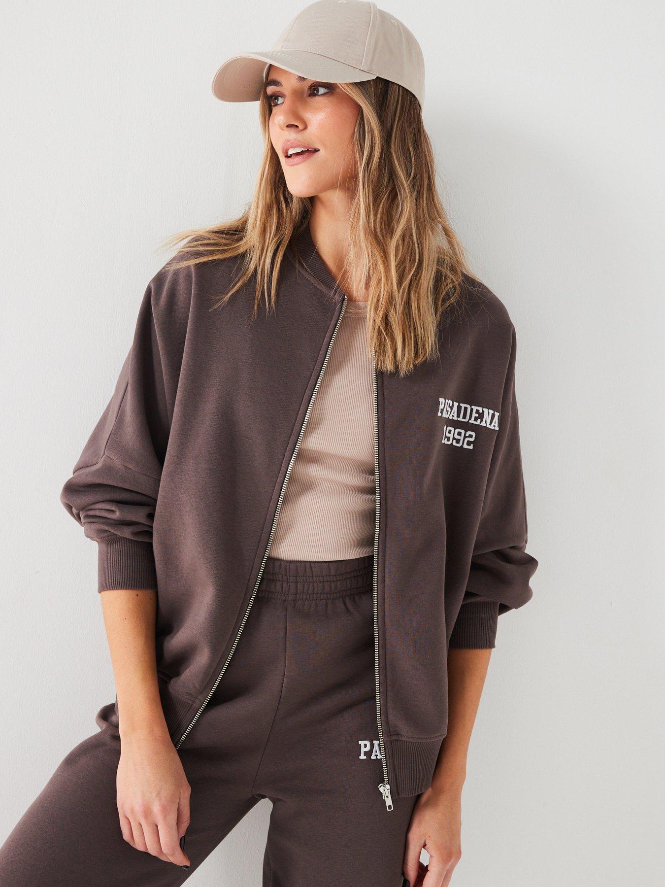 Everyday Pasadena Zip Up Bomber Jacket Sweatshirt Co ord mauve Very