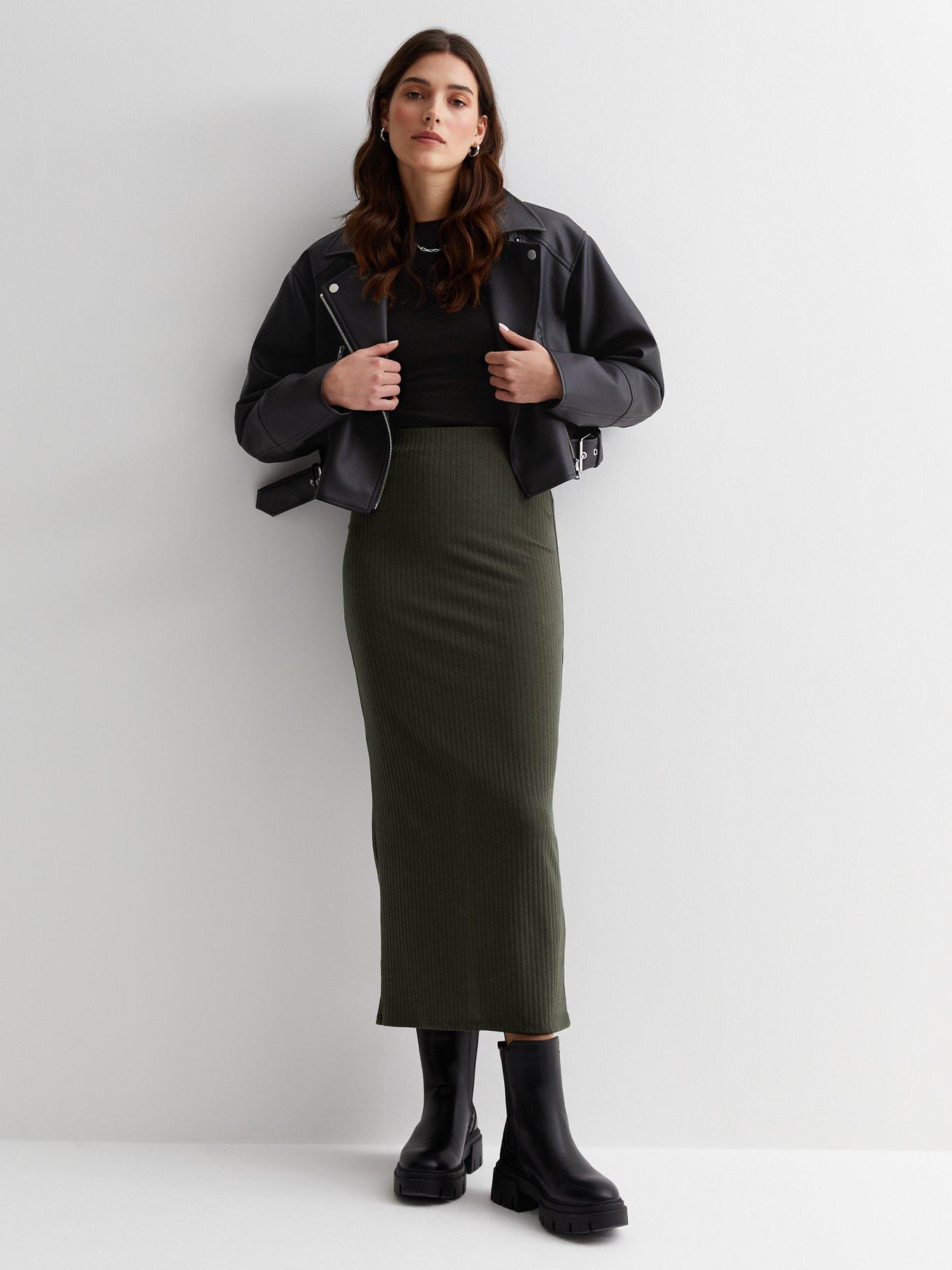 Khaki jersey clearance skirt