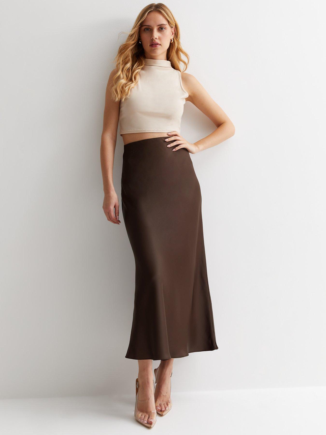 Long brown skirt sale