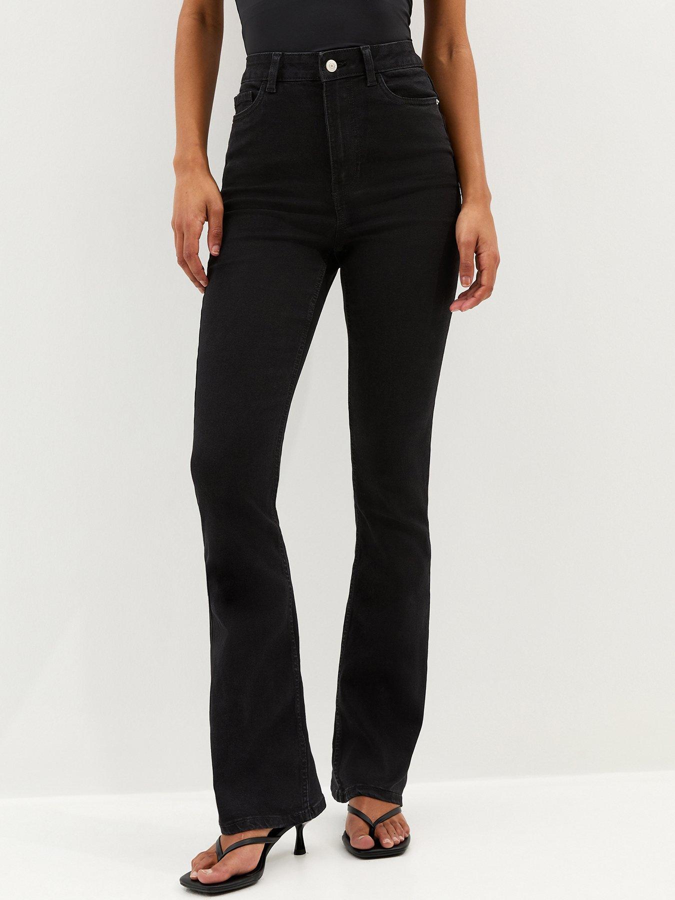 New Look Washed Black Waist Enhance Quinn Bootcut Stretch Denim Jeans