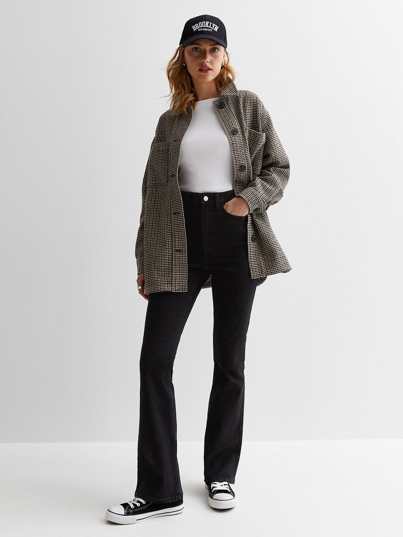 New Look Washed Black Waist Enhance Quinn Bootcut Jeans