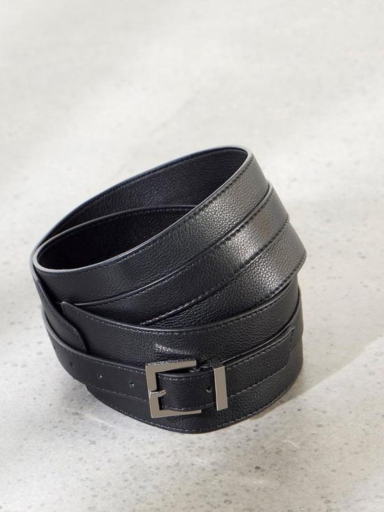 back image of mint-velvet-black-leather-wide-waist-belt