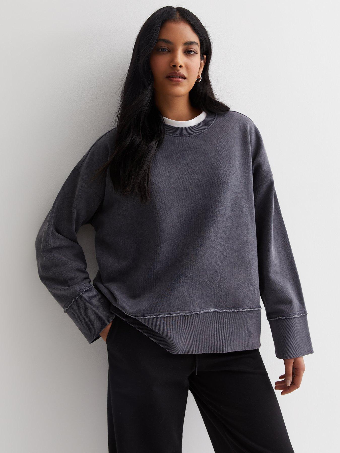 New Look Dark Grey Double Hem Sweatshirt