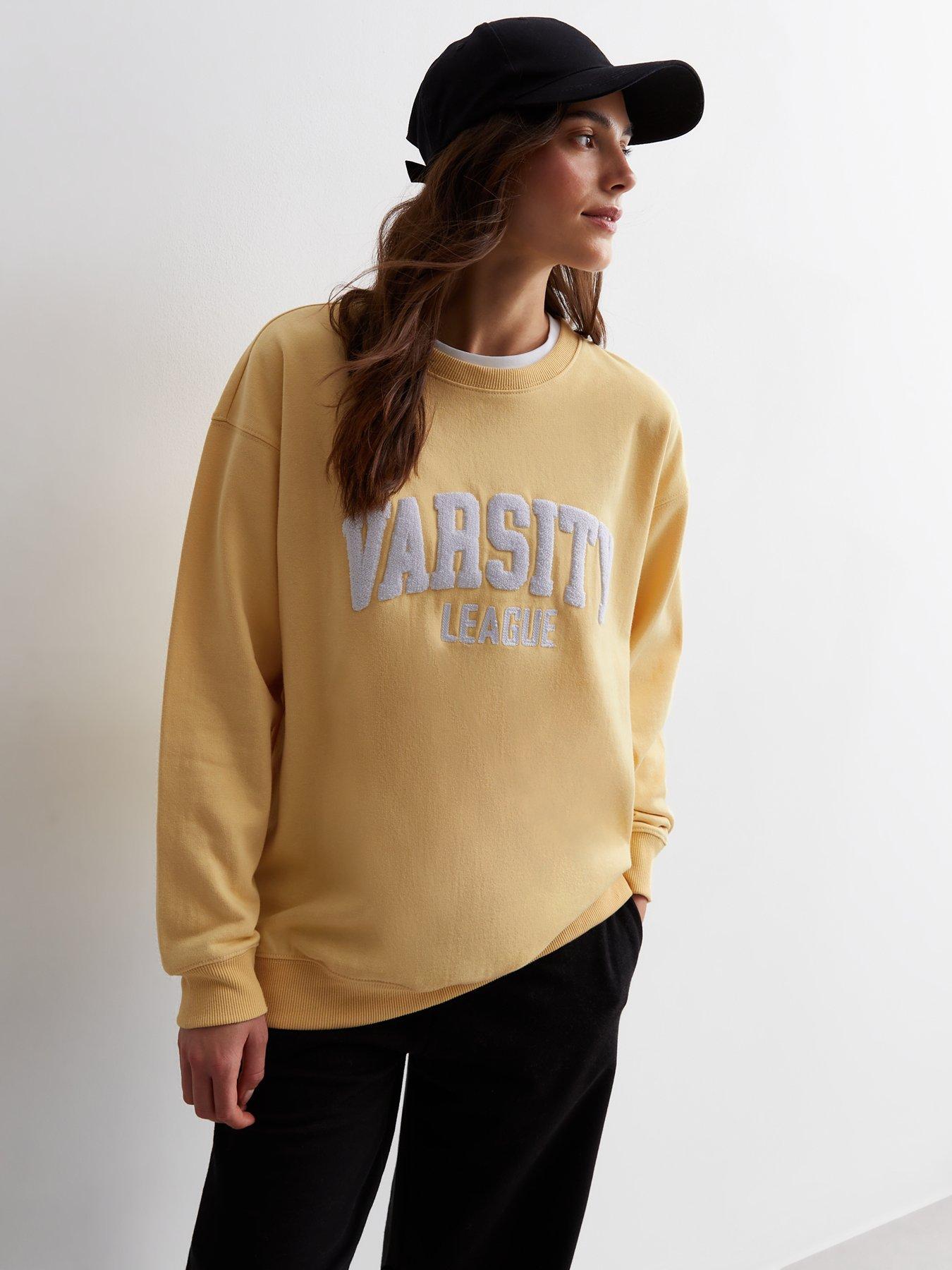 Pastel yellow crew neck sweatshirt clearance