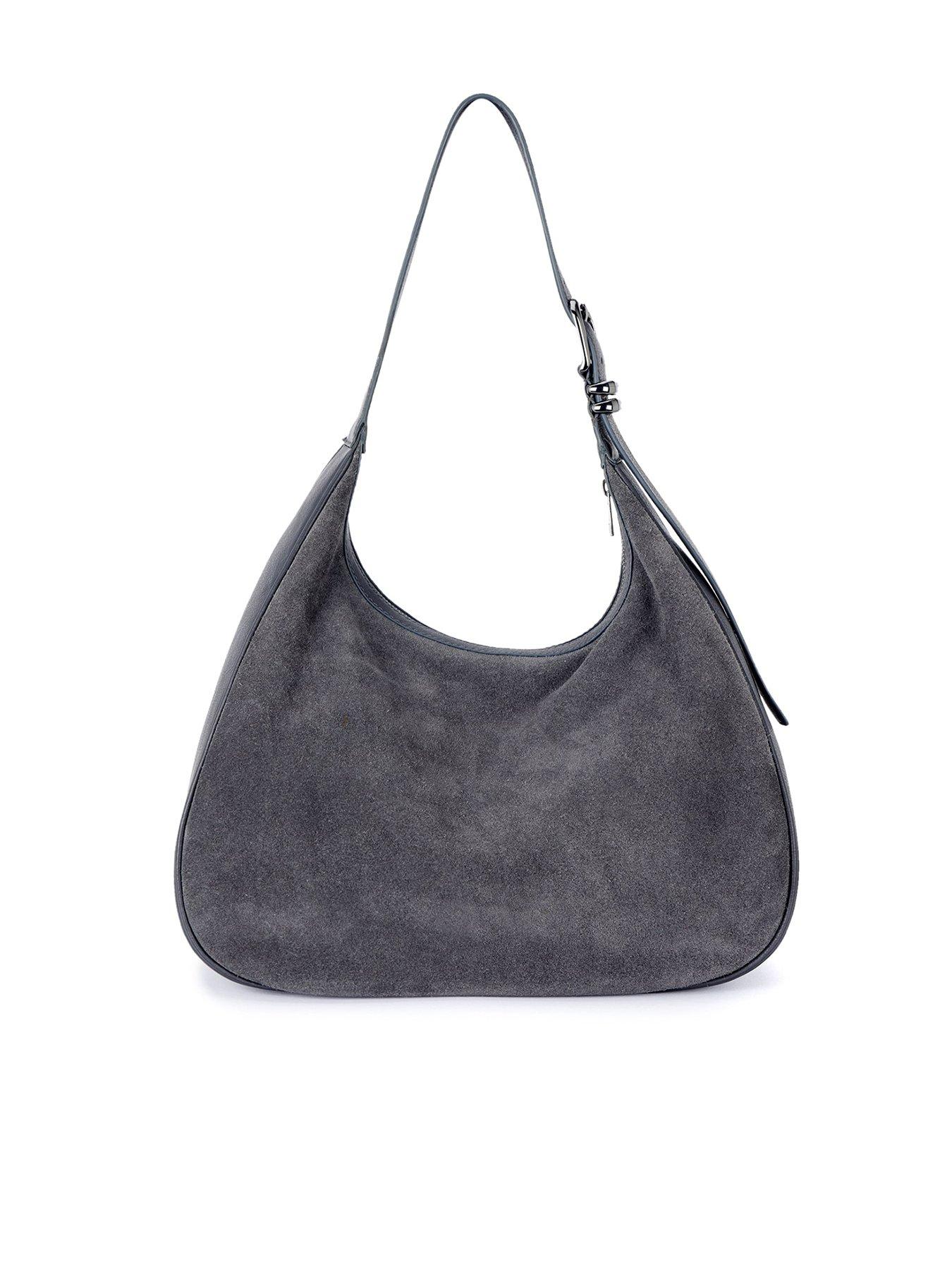 Grey suede hobo on sale bag