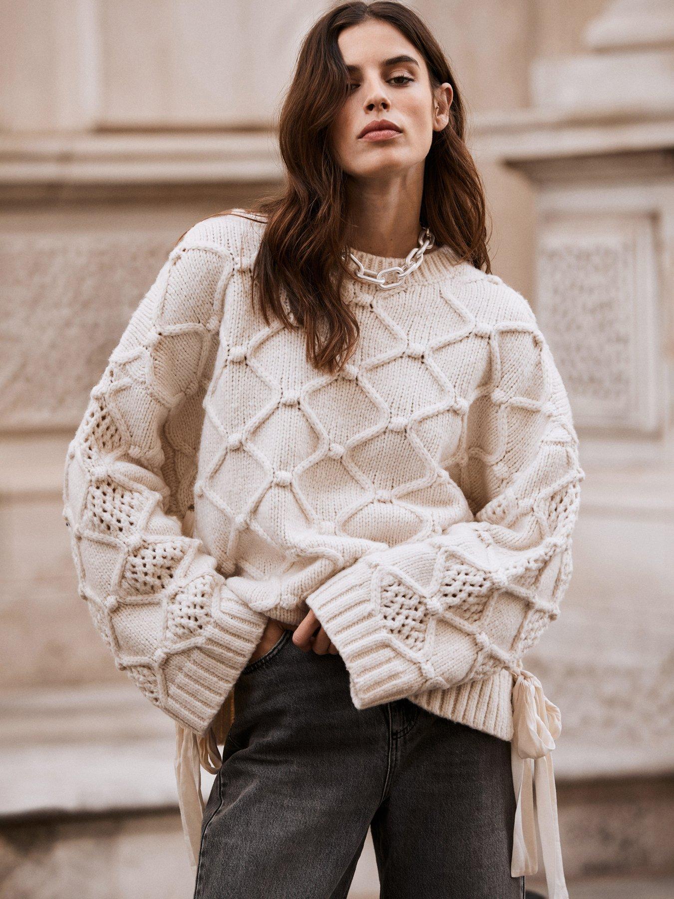 Mint Velvet Cream Bobble Stitch Jumper Very.co.uk